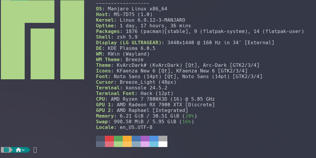 Fastfetch output from my Linux computer